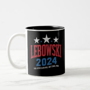 Lustige Lebowski Politische Wahl Abstimmung 2024  Zweifarbige Tasse