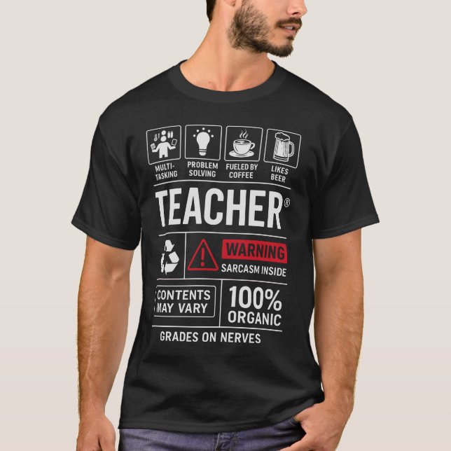 Lustige Lehrer-Definition — Multitasking T-Shirt (Vorderseite)