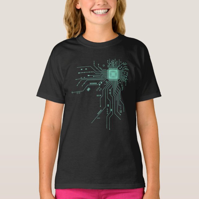 Lustige Leiterplatte Computer Elektronik T-Shirt (Vorderseite)