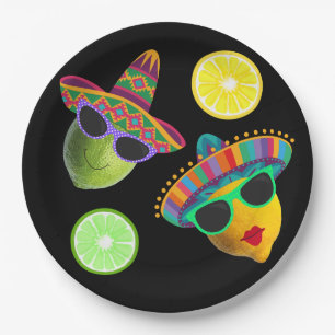 Lustige Lemonen-Limonen-Party-Fiesta Pappteller