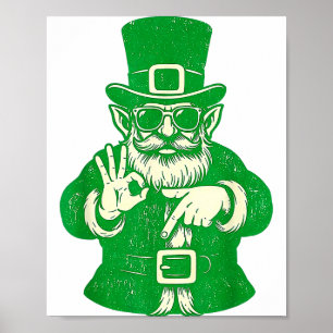Lustige Leprechauns sagen 6 7 Sechs Sieben St Patr Poster