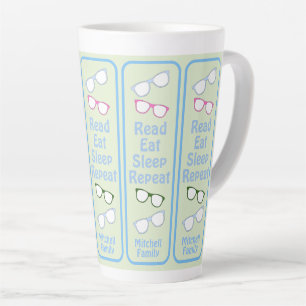 Lustige Lesebrille Essen Schlaf Wiederholen Brille Milchtasse