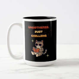 Lustige Lesekatze Zweifarbige Tasse