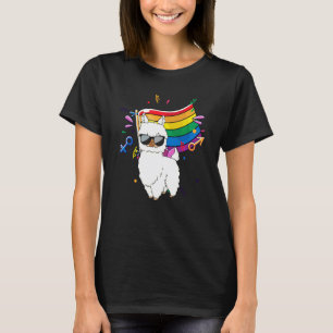 Lustige Lgbt-Flagge Lama Schwul Lesbisch Widersteh T-Shirt