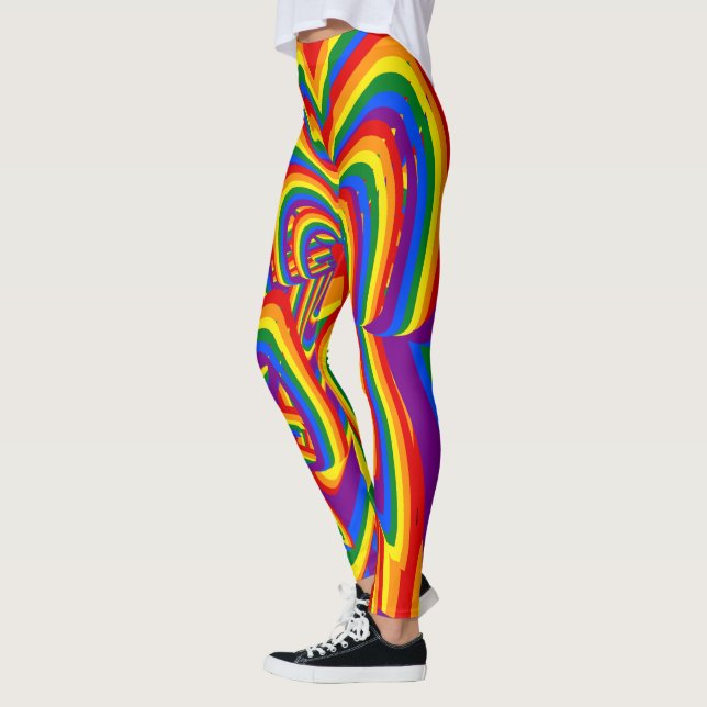 Lustige LGBT Regenbogen-Flagge färbt Muster-Gay Leggings (Links)