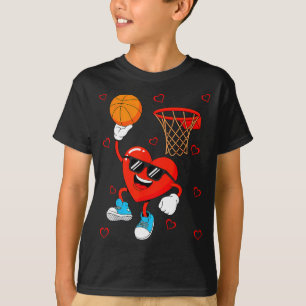 Lustige Liebe Basketball Herzform Glückliches Vale T-Shirt