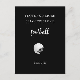 Lustige Liebe dich mehr als Fußball romantische Po Postkarte