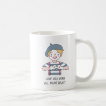 Lustige Liebe dich mit ganzem Mime-Herzen-Doodle