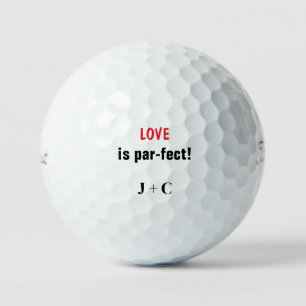 Lustige Liebe ist Par-fektes Paar Initialen Titlei Golfball