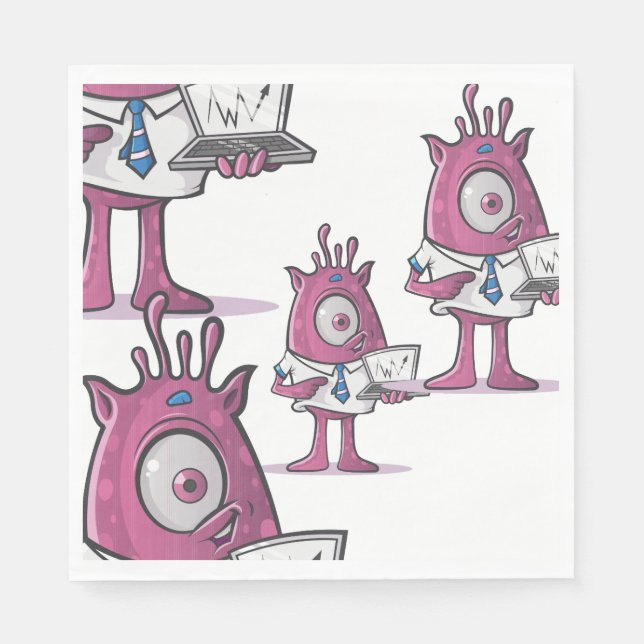 Lustige lila Buchhalter-Monster-Papier  Serviette (Vorderseite)