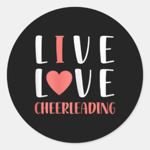 Lustige Live Love Cheerleading Grafik Frauen Mädch Runder Aufkleber