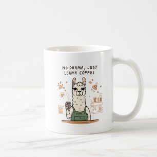 Lustige Llama-Barista-Kaffeetasse – “Kein Drama, T Kaffeetasse