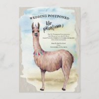Lustige Llama-Hochzeit aufgeschoben Datum Aquarell