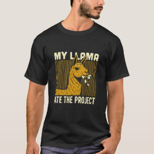 Lustige Llama-Illustration Mein Llama hat das Proj T-Shirt