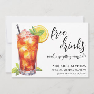 Lustige Long Island Iced Tea Cocktail Foto Hochzei Save The Date