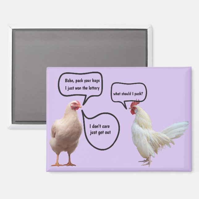 Lustige Lotterie Magnet (Vorderseite/Rückseite)