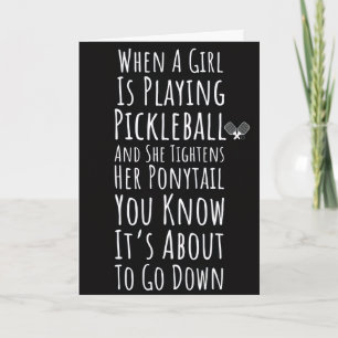 Lustige Mädchen Pickleball Karte