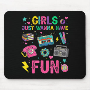 Lustige Mädchen wollen Spaß haben toller 70er 80er Mousepad