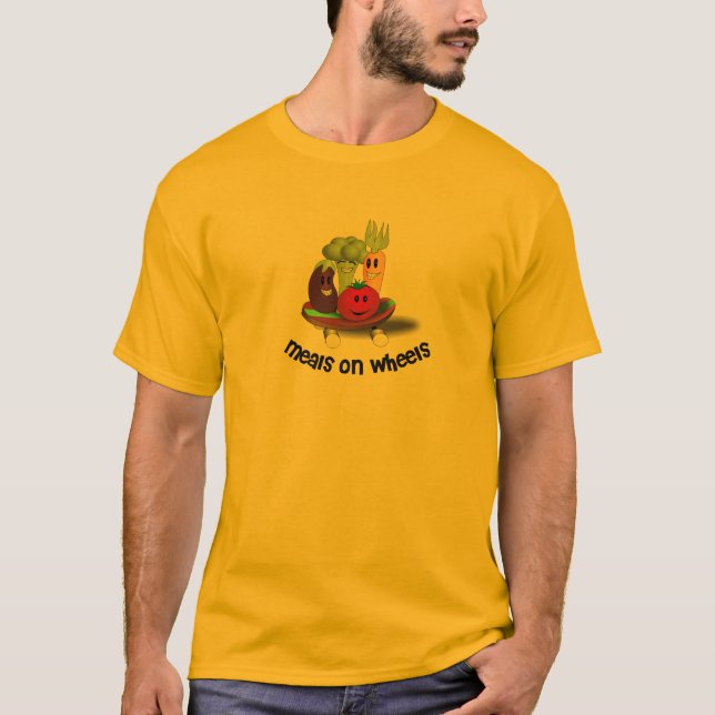 Lustige Mahlzeiten auf Rädern T-Shirt (Vorderseite)