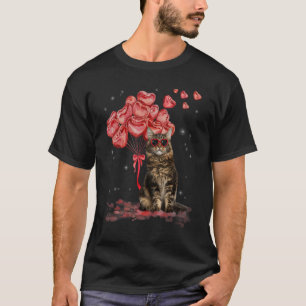 Lustige Maine Coon Herz Valentinstag Katzenpapa Ka T-Shirt