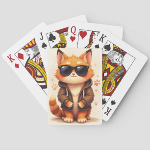 Lustige Maine Coon Kawaii Katze Spielkarten