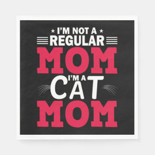 Lustige Mamma T-Shirts, Katzenmama-Tee, Schwangers Serviette