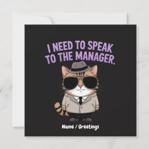 Lustige Manager-Katze Humor Illustration Einladung