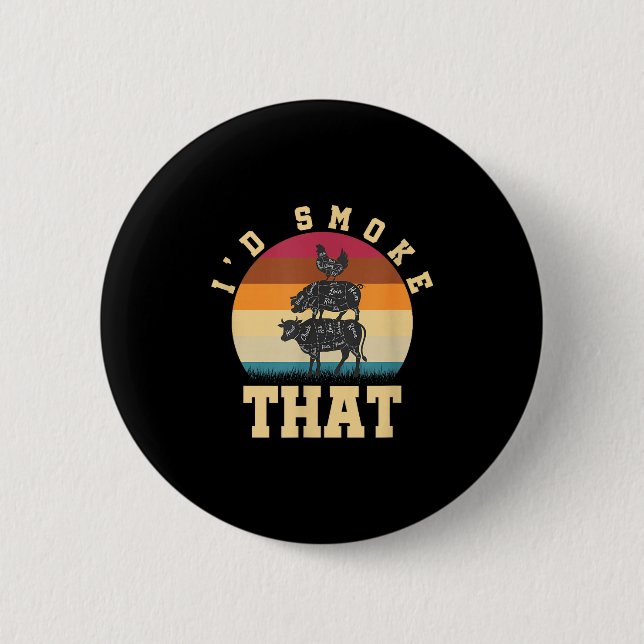 Lustige Männer BBQ-Geschenk für Grillparty Retro-B Button (Vorderseite)