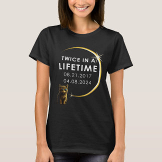 Lustige Männer Katze Totale Sonnenfinsternis Zweim T-Shirt