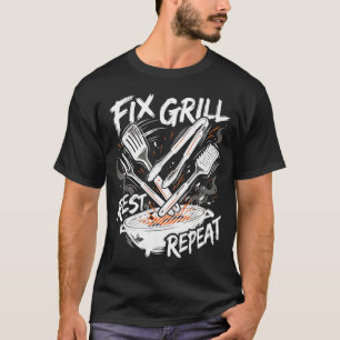 Lustige Männer Väter Reparieren Grill Ausruhen Wie T-Shirt