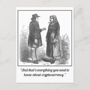 Lustige Mansplaining-Kryptowährungs-Postkarte Postkarte