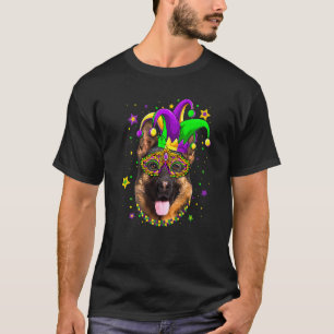 Lustige Mardi Gras Deutsche Schäferhund-Hunde-Perl T-Shirt