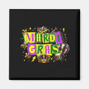 Lustige Mardi Gras Disco-Kugel Karneval Saison Män Magnet