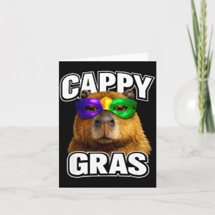 Lustige Mardi-Gras-Maske Capybara Meme Karte