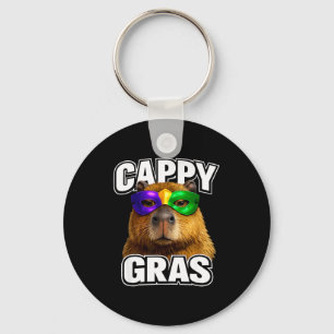 Lustige Mardi-Gras-Maske Capybara Meme Schlüsselanhänger