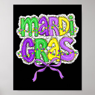 Lustige Mardi Gras-Parade-Outfit-Narrenhut Männer Poster