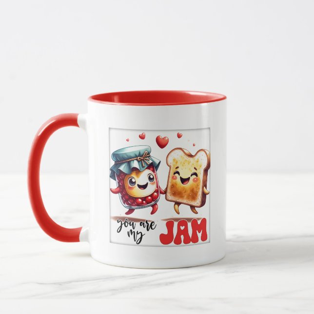 Lustige Marmeladentoast-Wortkunst  Tasse (Links)