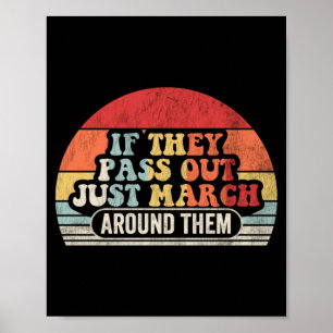 Lustige Marschkapelle Retro Vintage Sonnenuntergan Poster