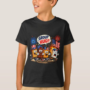 Lustige Marshmallow-Gruppenumarmung patriotisches T-Shirt