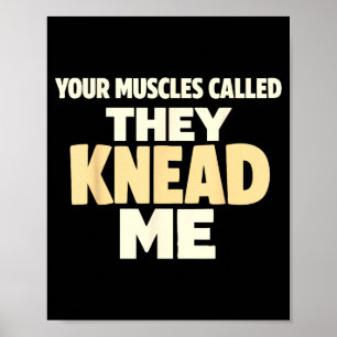 Lustige Massage Humor Muskeln genannt kneten Poster