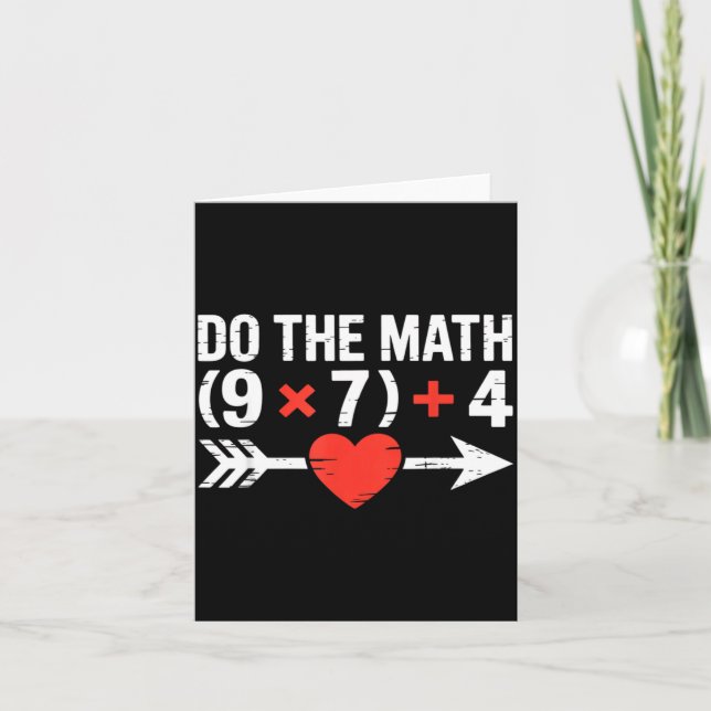 Lustige Mathe 67 Valentinstag Sechs Karte (Vorderseite)