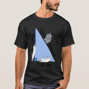Lustige Mathe-Geometrie-Katze-Flusspferd-Dreiecks- T-Shirt