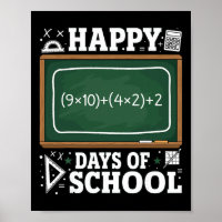 Lustige Mathe-Gleichung Frohe 100 Schultage Kreide