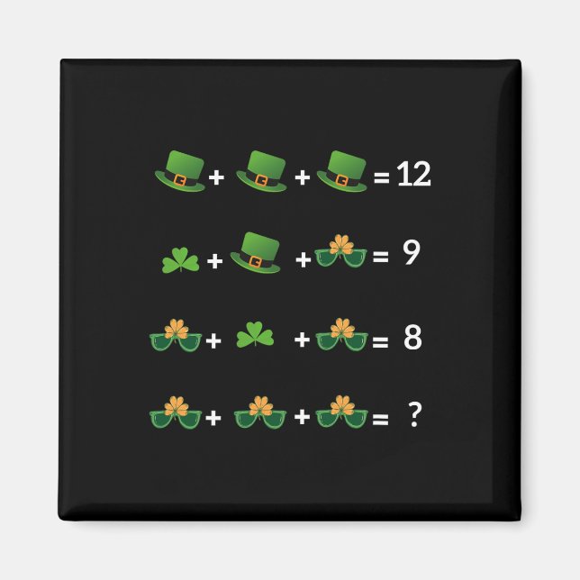 Lustige Mathe-Gleichung St. Patrick's Day Lehrer 1 Magnet (Vorne)