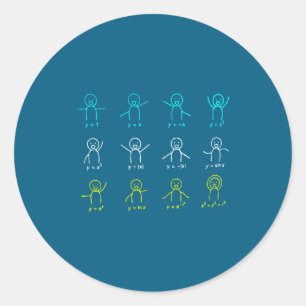 Lustige Mathe-Gleichungsfiguren Algebra Tanz  Runder Aufkleber
