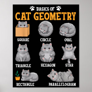 Lustige Mathe-Katze Zurück zur Schule Mathe-Lehrer Poster