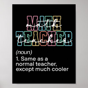 Lustige Mathe-Lehrer-Definition Zurück zur Schule  Poster