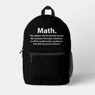 Lustige Mathe-Typografie Bedruckter Rucksack