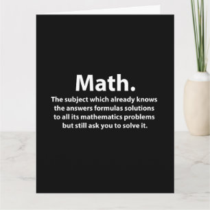 Lustige Mathe-Typografie-Grußkarte Karte