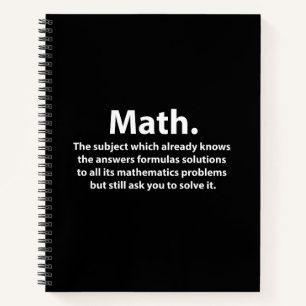 Lustige Mathe-Typografie Notizbuch